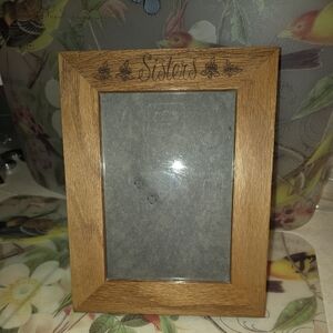 Elegant Sisters Engraved Wooden Photo Frame